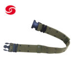 Army Green Fabric Webbing Military Belt With Plastic Buckle