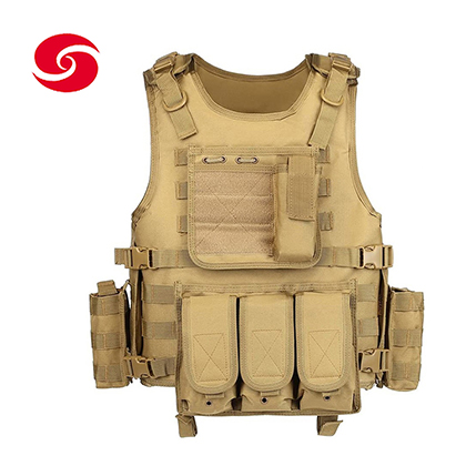 Khaki Air Soft Security Military Plate Carrier Tactical Safety Vest For Shooting