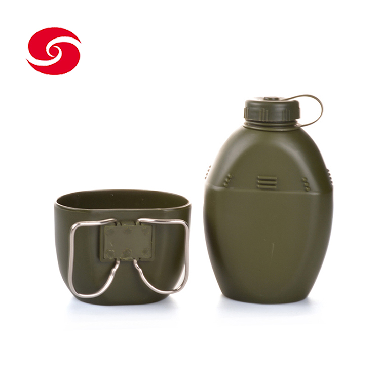 Army Green Plastic Water Bottle Military Canteen Kettle