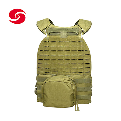 Olive Green Laser Cut Military Tactical Molle Vest With Multifunctional Pouches